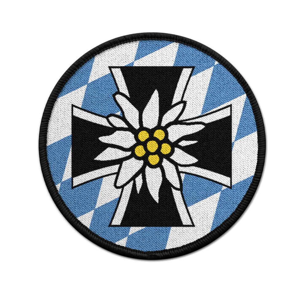 Patch  Flausch Bayerischer Soldat Gebirgsjäger blau weiß Edelweiß #22622