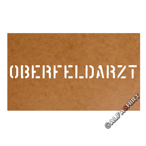 Oberfeldarzt Dienstgrad Bundeswehr Ölkarton Lackierschablone 2,5x24cm #15285