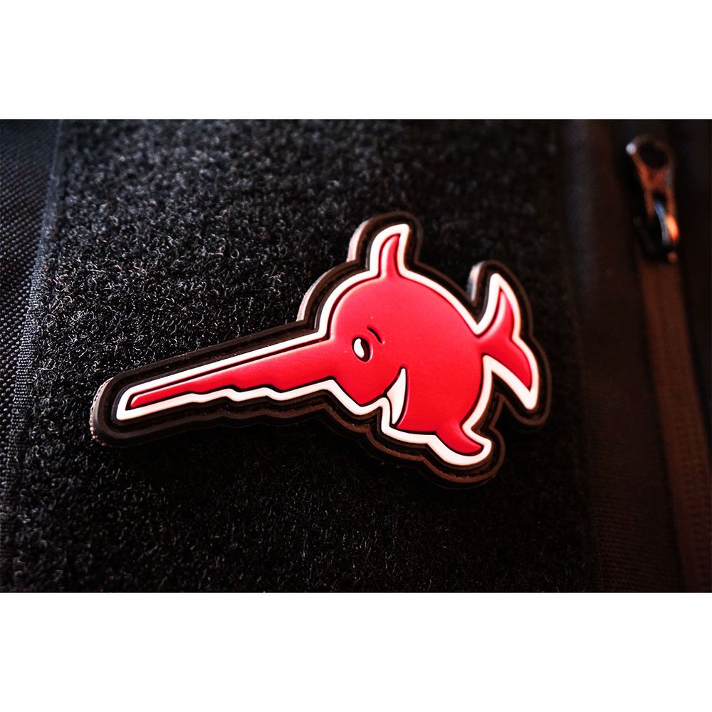 Sägefisch Patch Alfashirt Aufnäher 3D Rubber U-boot U96 Schwertfisch 8x5cm#23408