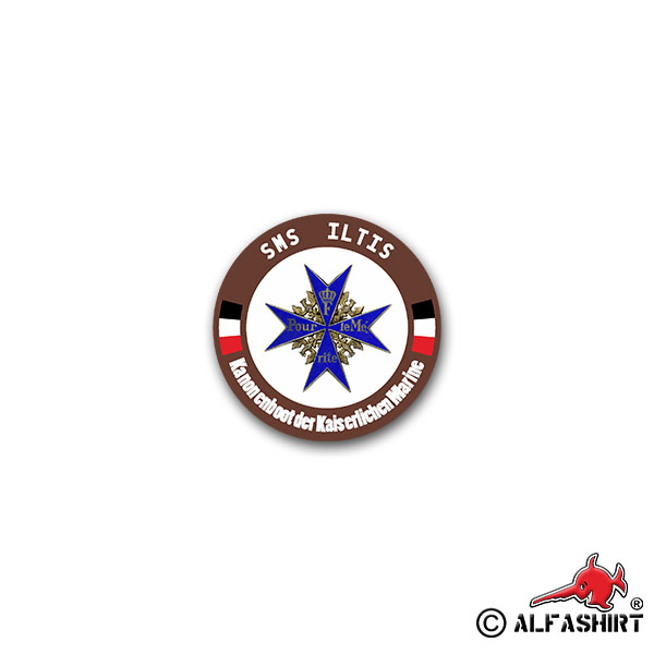 Sticker SMS Iltis Marine Kaiser Wilhelm Gunboat Asia 7x7cm A2197