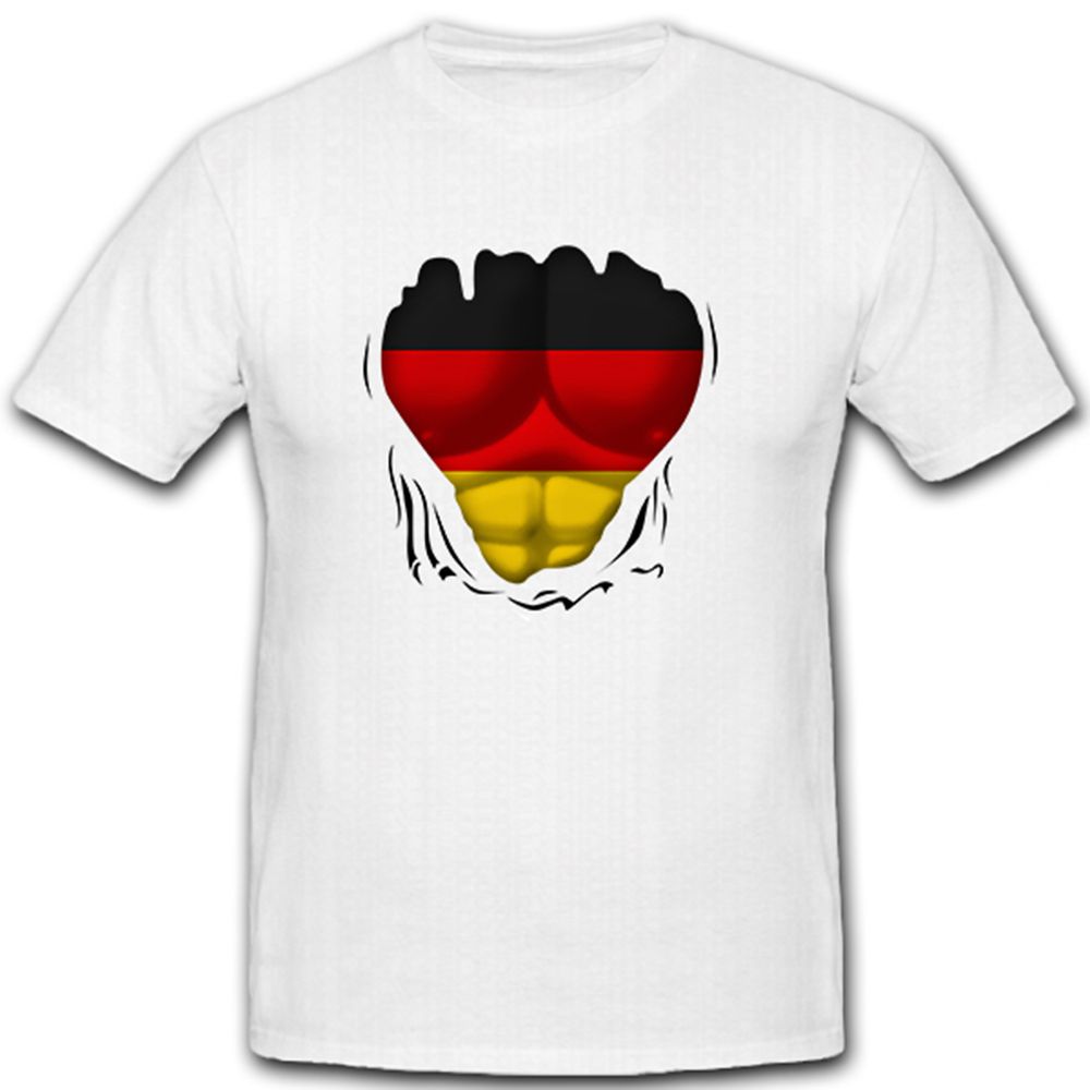 Muskel Shirt Brust Sixpack Training Fitnessstudio Fahne Humor - T Shirt #10517