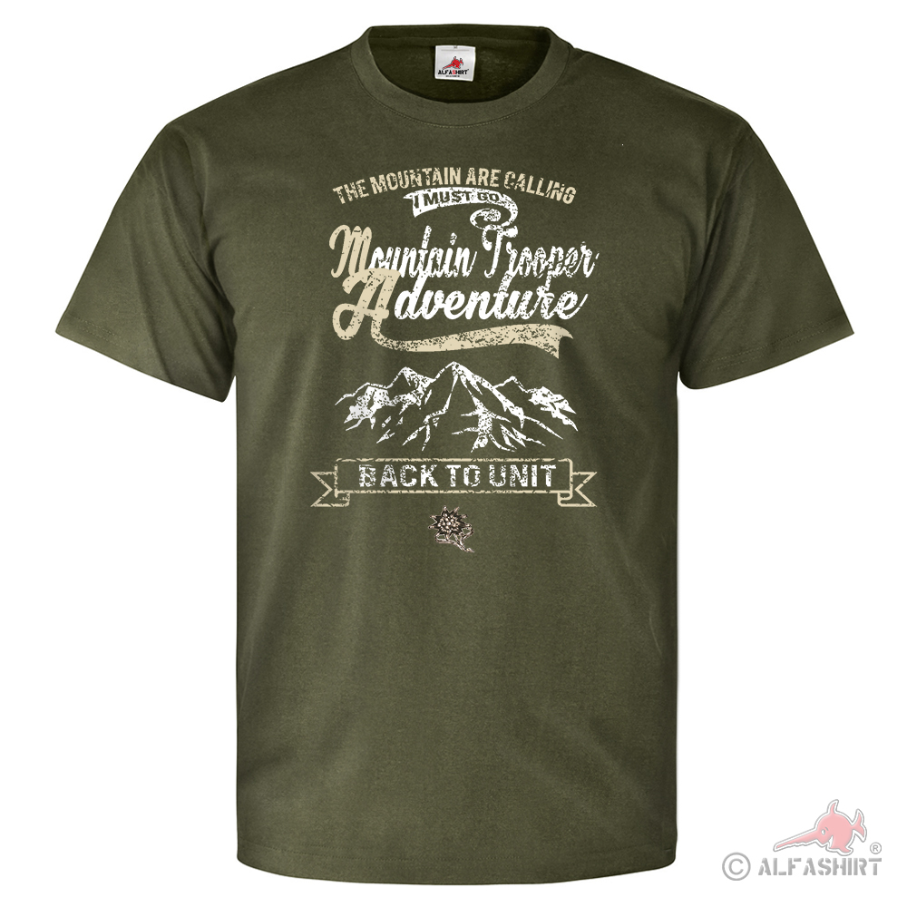Mountain Trooper Adventure BW Bundeswehr Gebirgsjäger Soldat - T Shirt #25853