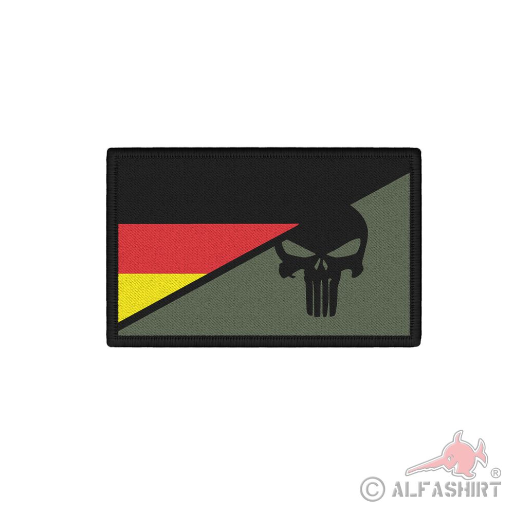 Patch Deutschland Skull Tarn Oliv Shooter Tactical Bundeswehr Totenkopf #41226
