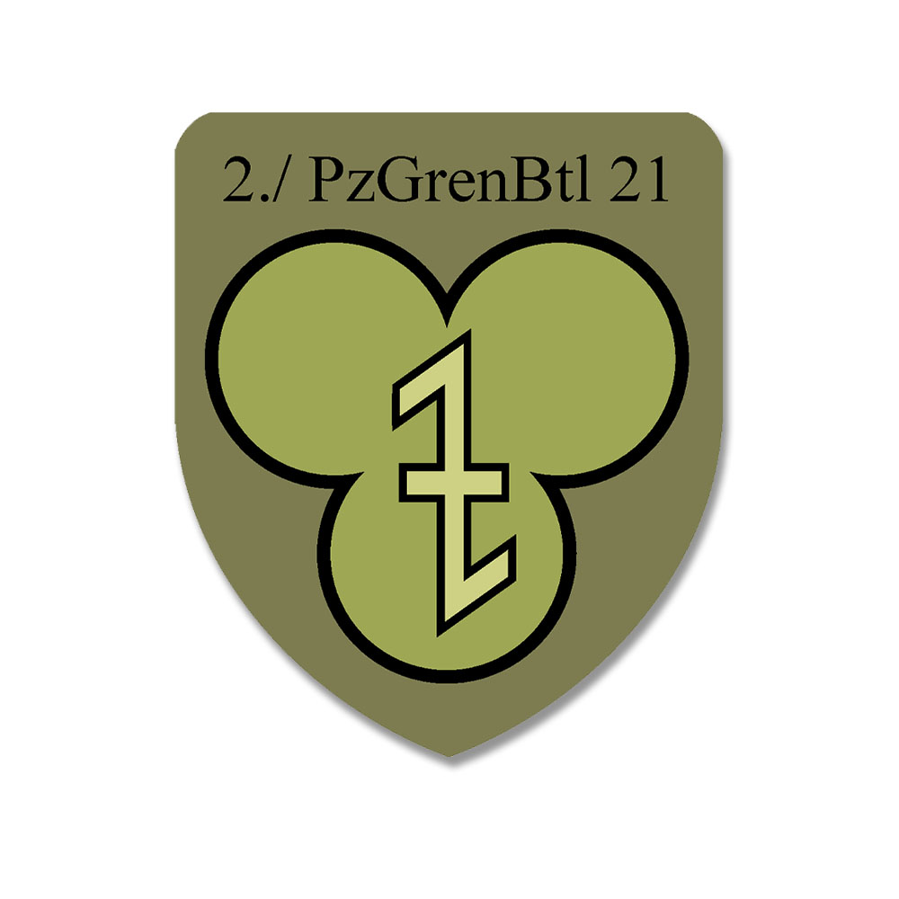 Aufkleber 7x6cm 2. Kompanie PzGrenBtl Panzergrenadierbataillon 21 BW #A6537