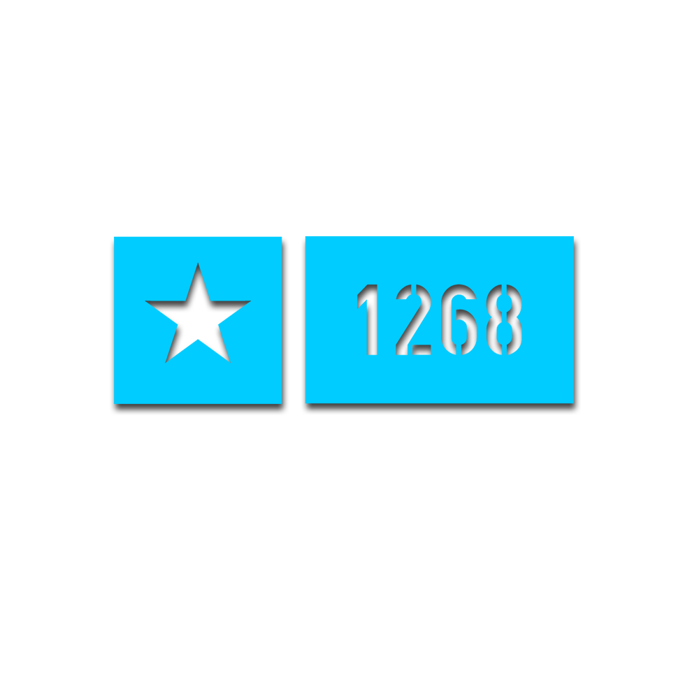 Combination of numbers painting template car painting 7cm star 10x10cm # A5212