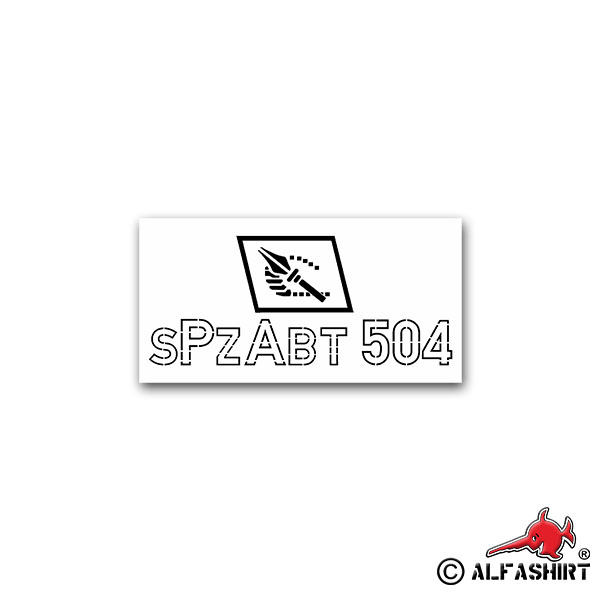 Sticker sPzAbt 504 heavy tank division Tiger tank 10x7cm A2400