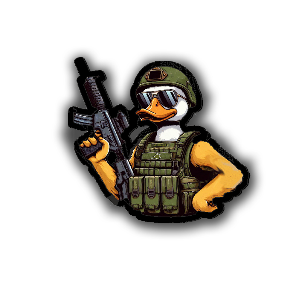 Tactical Duck Ente Soldat Militär Fun Humor Airsoft MG Sticker 12x14cm#A6637