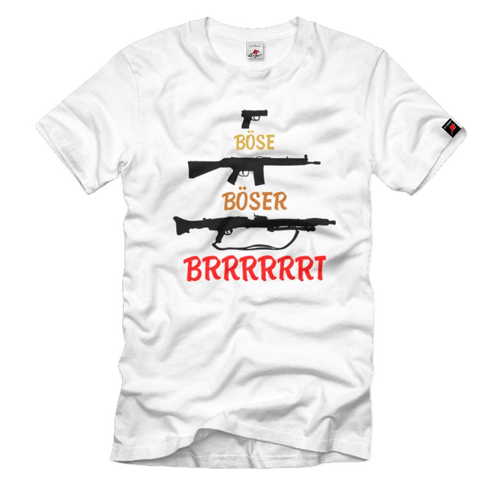 Bundeswehr böse Waffen Pistole Gewehr G3 MG3 Maschinengewehr BW T-Shirt#26012