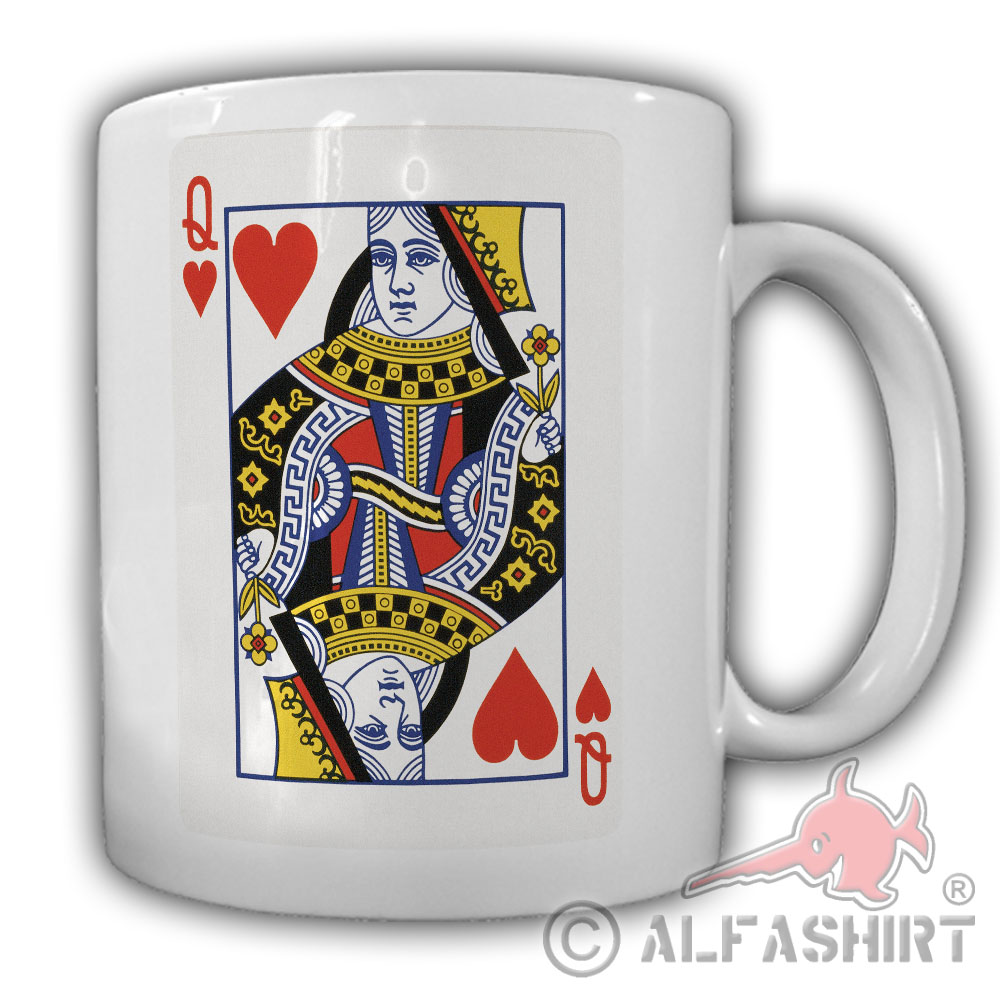 Spielkarte Dame Kartenwert Kartenblätter Kartenspiel Herzdame Tasse #27513