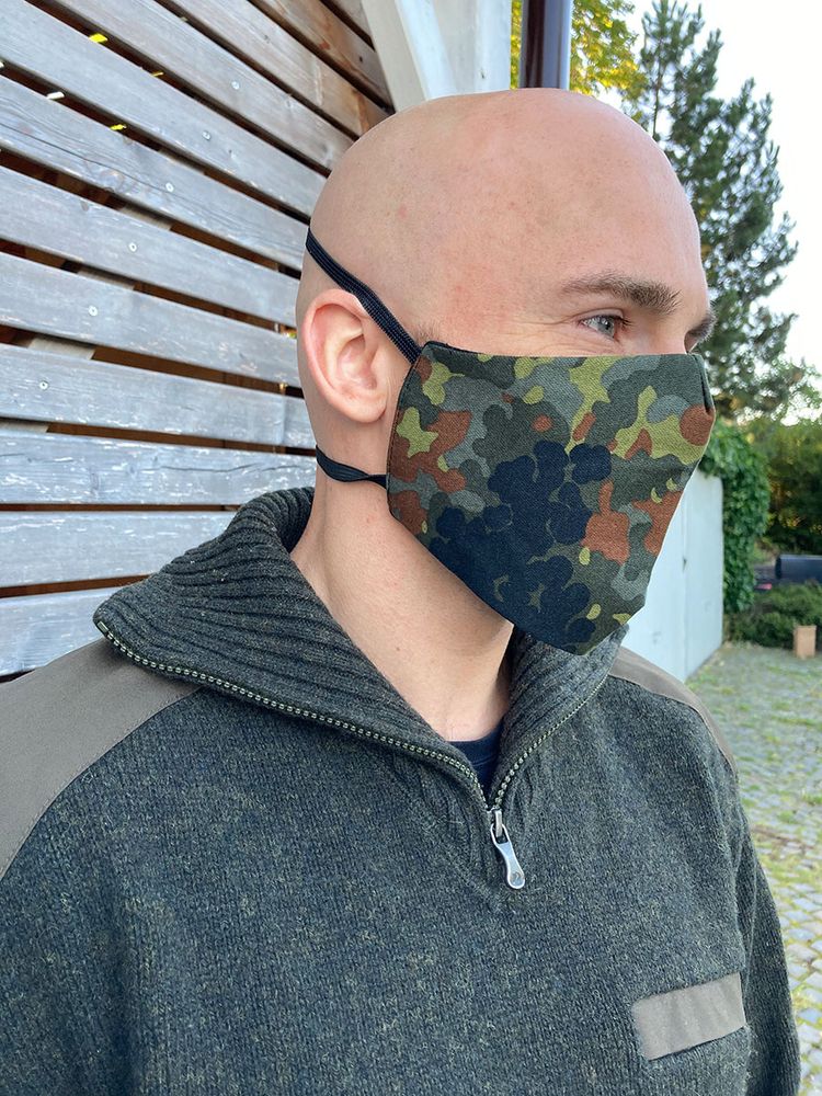 Bundeswehr-Flecktarn-Mundmaske Militär Tarnung Camouflage Survival #35545
