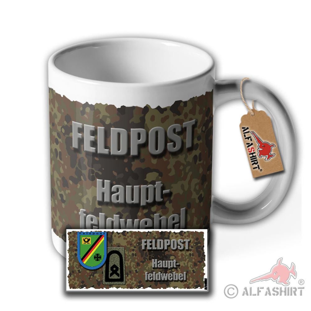 Tasse Feldpost  Hauptfeldwebel Bundeswehr BW Militär  Dienstgrad Einheit #35650