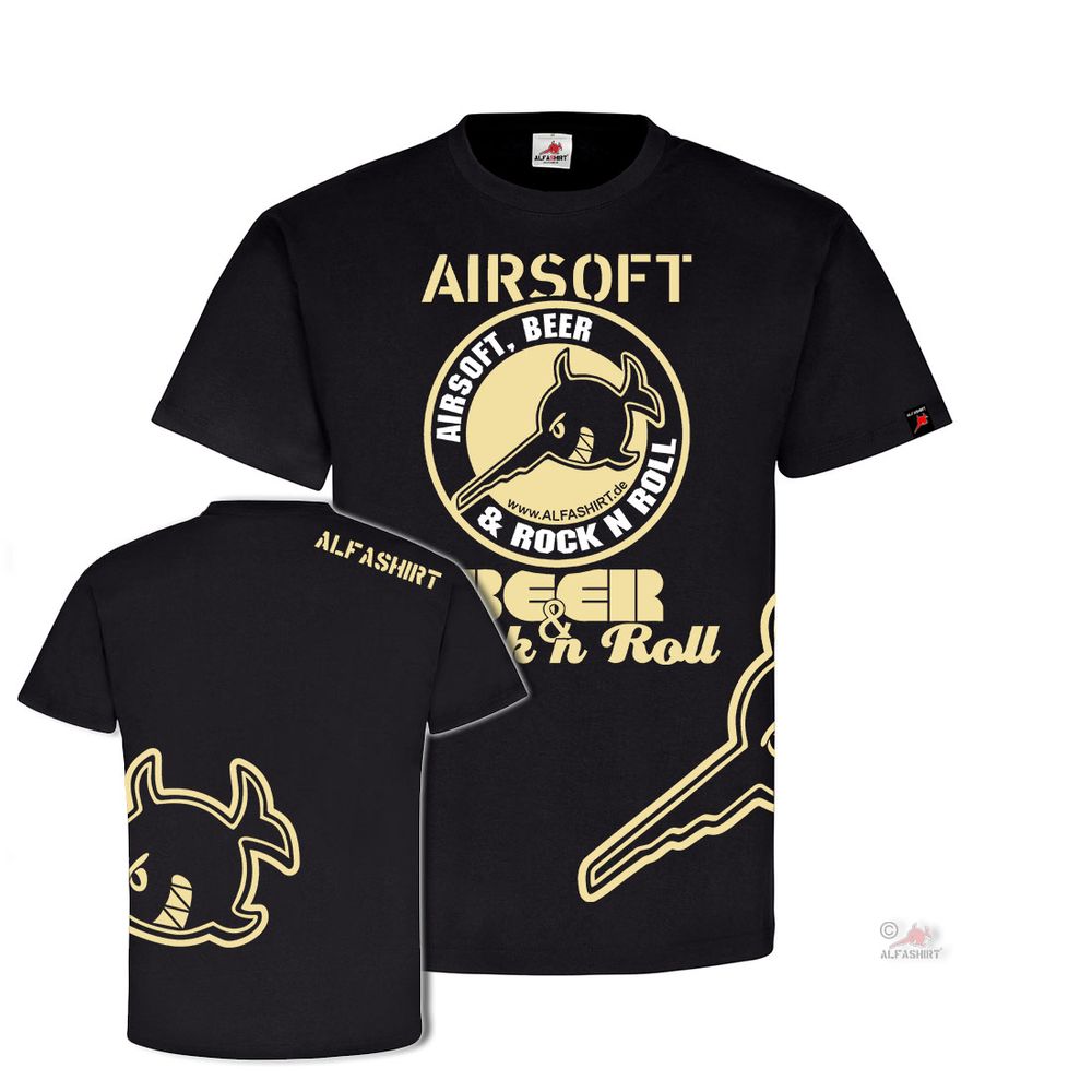 Airsoft Beer & Rock n Roll Alfashirt Soft Air Tactical Game Spiel T Shirt #31468