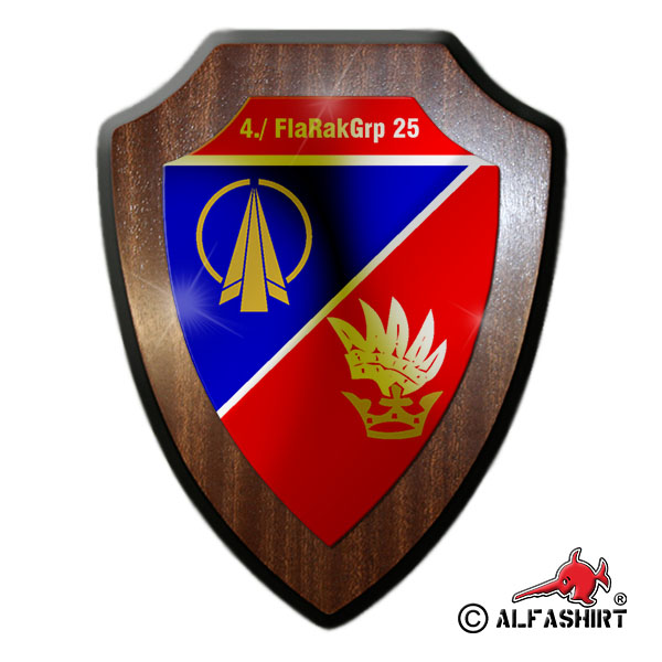 Wappenschild / Wandschild 4 FlaRakGrp 25 Flugabwehrraketengruppe Wappen #17034