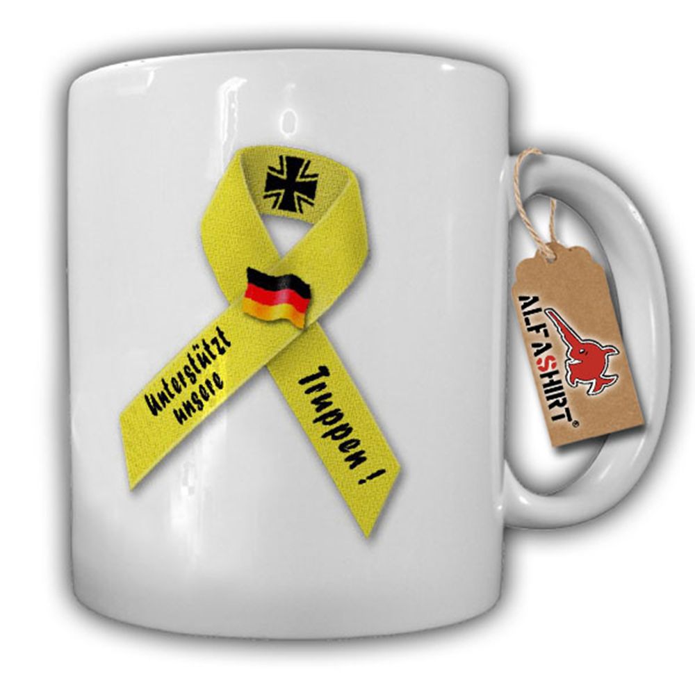 Gelbe Schleife Bundeswehr Solidarität Unterstützt unsere Truppen -Tasse #8071