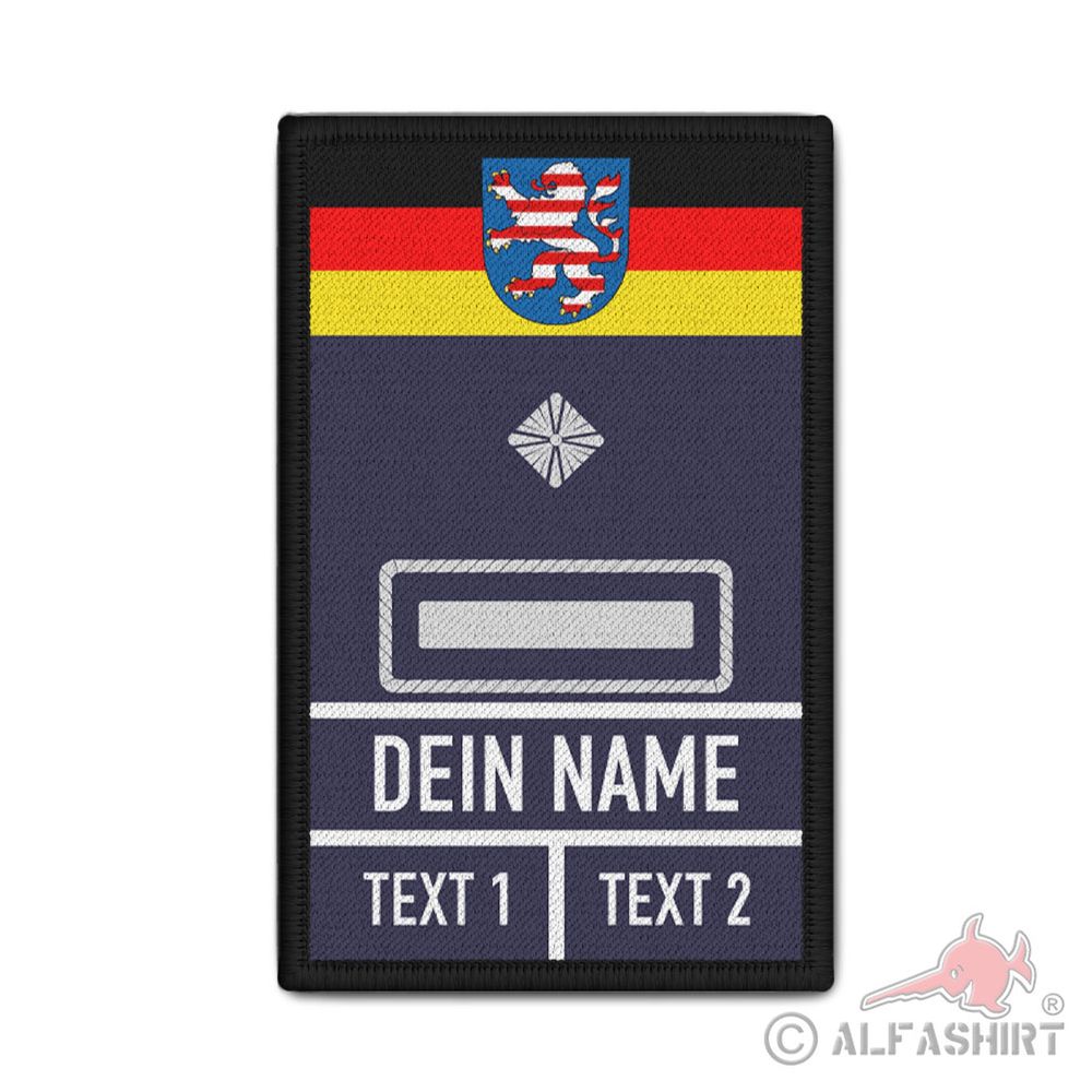 Rank Patch personalisiert Wunschtext Name Feuerwehr Hessen  #43485
