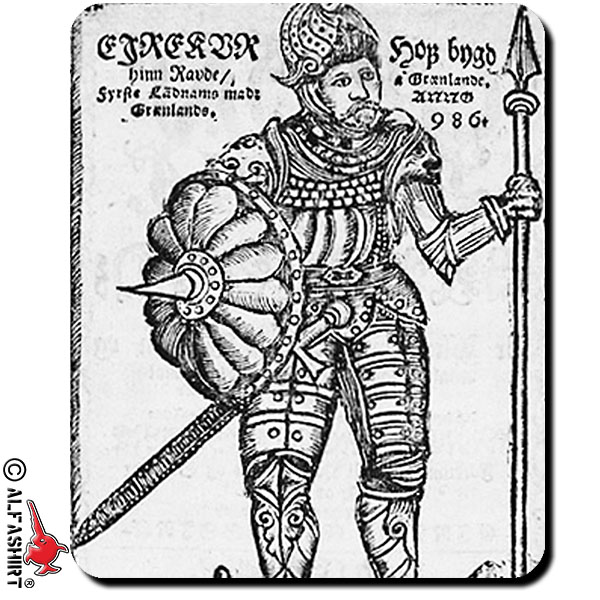 Erik Roter Erik Thorvaldsson Norwegen Eirikur Grönland Wikinger Mauspad #16111