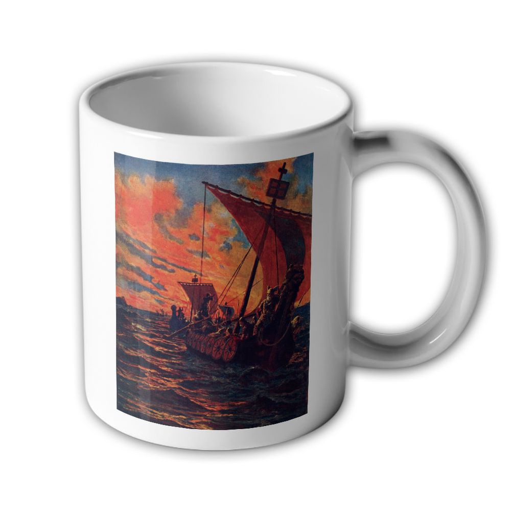 Tasse Wikinger Schiff Eroberung Bild Boot Nordmänner Meer Becher#43371