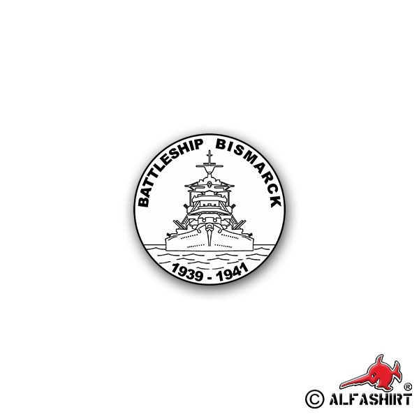 Sticker Battleship Bismarck 1939-1941 Battleship 5x7cm A1840