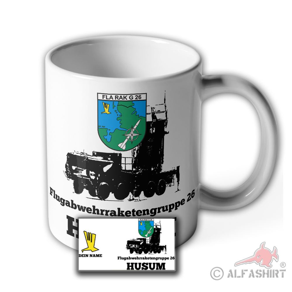 Mug personalized anti-aircraft missile group 26 Husum Schleswig-Holstein #42331