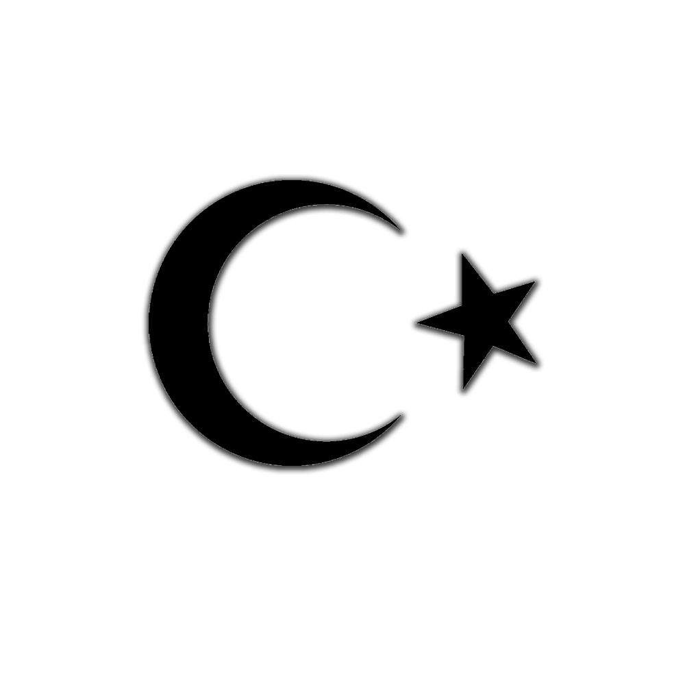 Aufkleber Sticker 10x7cm Türkei Türkiye Flagge Fahne Mond Stern schwarz  #A6636