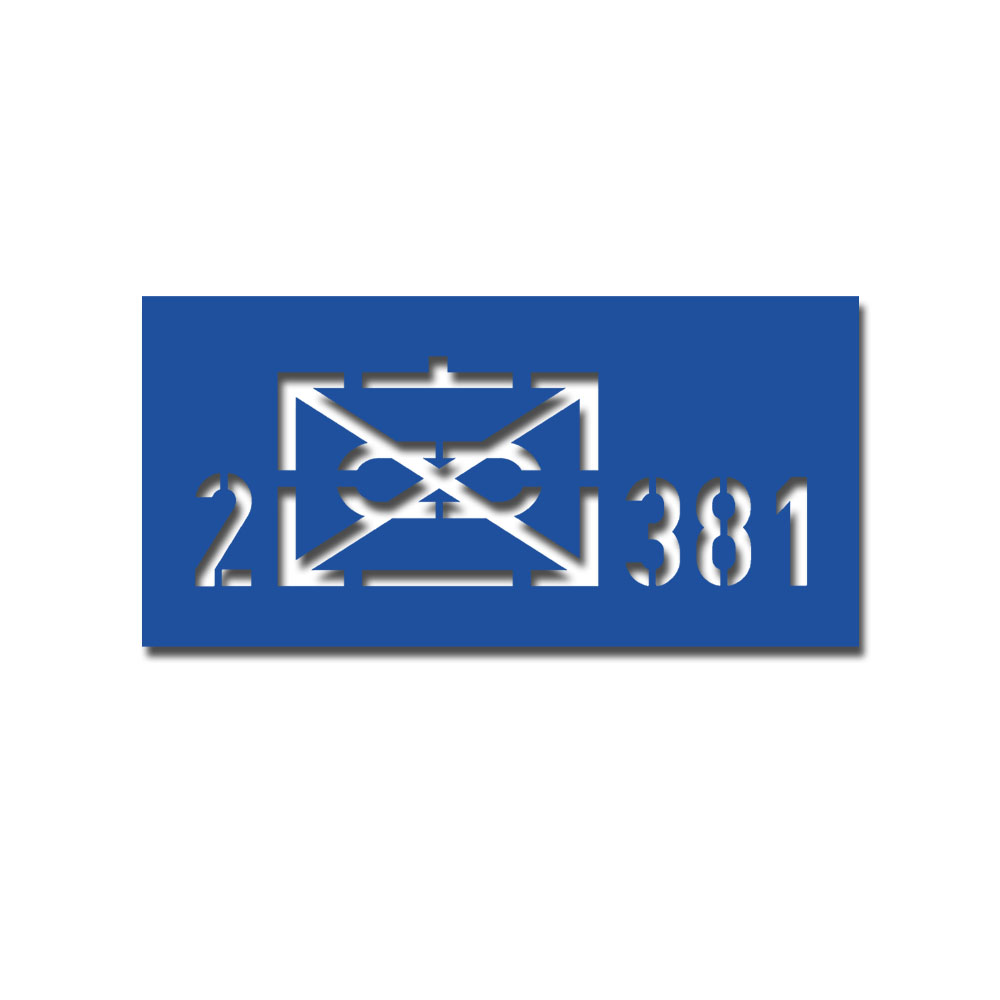 Lackierschablone Aufkleber 13x5cm 2. Kompanie PzGrenBtl 381  #A7339