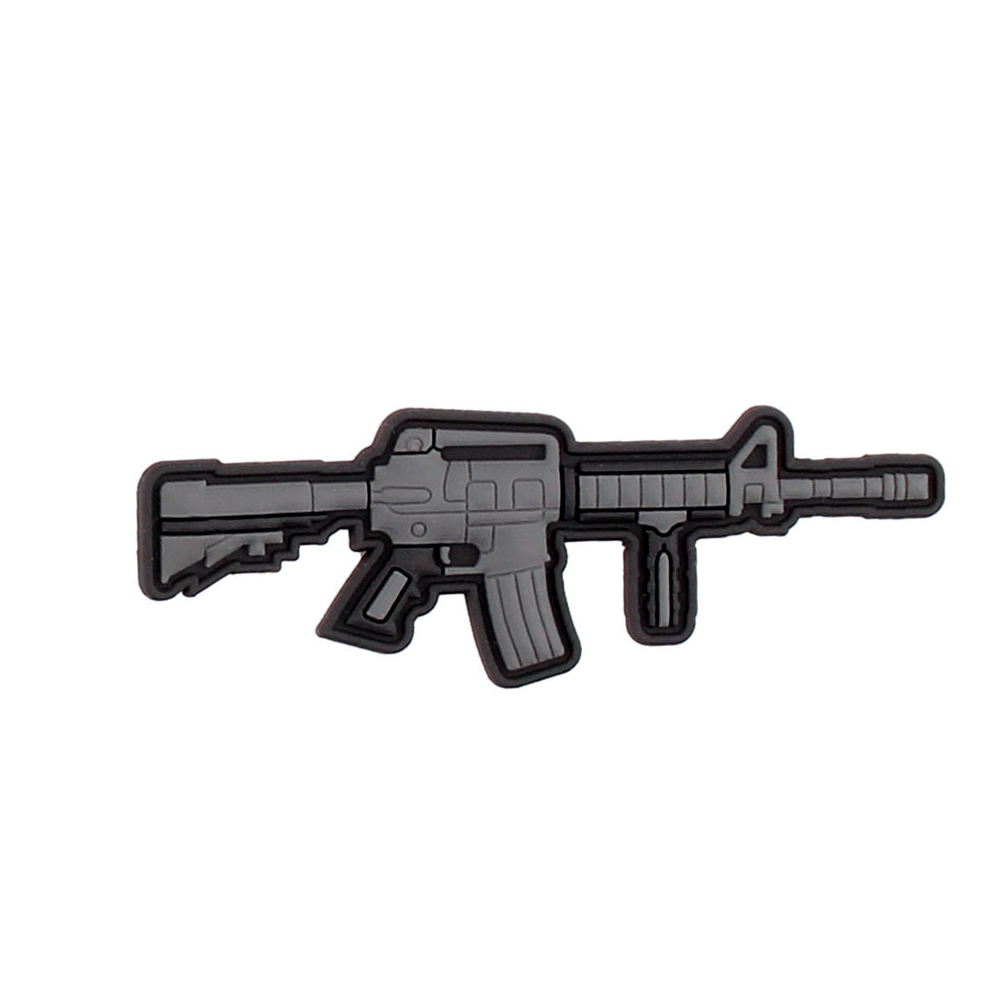 3D Rubber MS AR 15 Patch Sniper Gun Airsoft Military Sniper 2x8cm # 29089