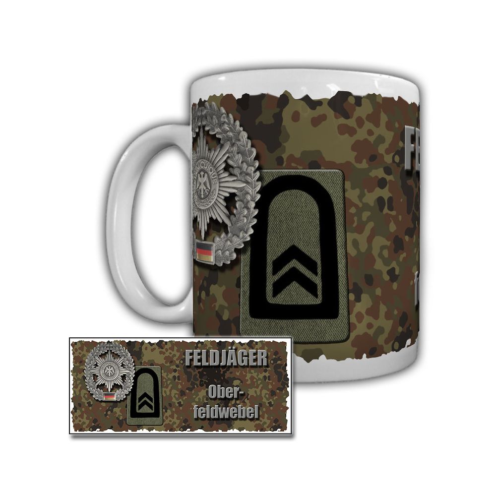 Tasse Feldjäger Oberfeldwebel PersonenSchutz Begleitschutz Rangabzeichen  #29498