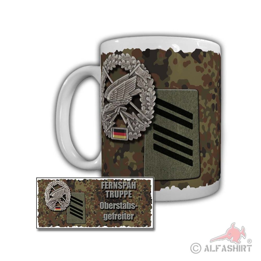 Tasse Fernspähtruppe Oberstabsgefreiter Rangabzeichen Bundeswehr Seelbach #29542