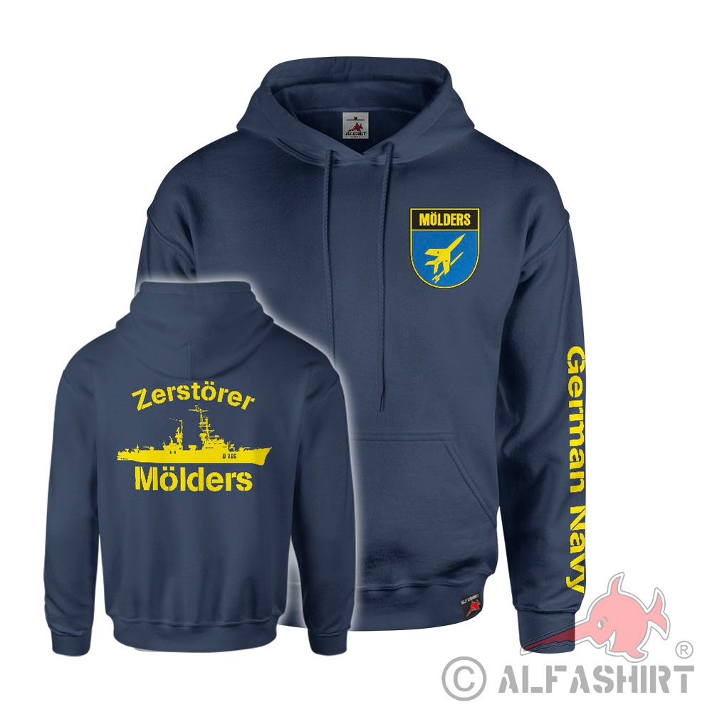 Hoodie Zerstörer Mölders German Navy Wappen Schiff Bundeswehr Marine #41394