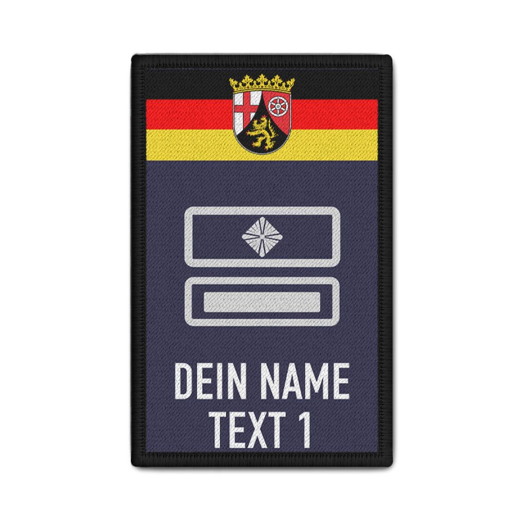 Rank Patch 9,8x6cm personalisierbar RLP Rheinland Pfalz stv. Wehrleiter #44355