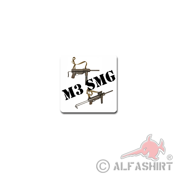 M3 submachine gun sticker sticker recoil loader 7x7cm # A4254