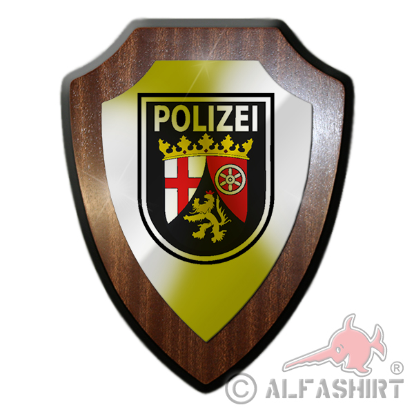Heraldic shield / wall shield - police Rhineland-Palatinate emblem badge keepsake gift emblem # 18782