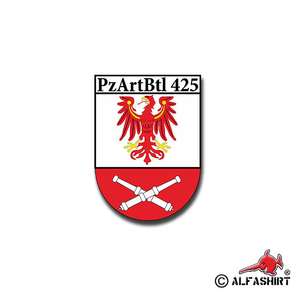 Aufkleber/Sticker PzArtBtl 425 1992 Lehnitz Panzerartillerie BW 6x7cm A1385