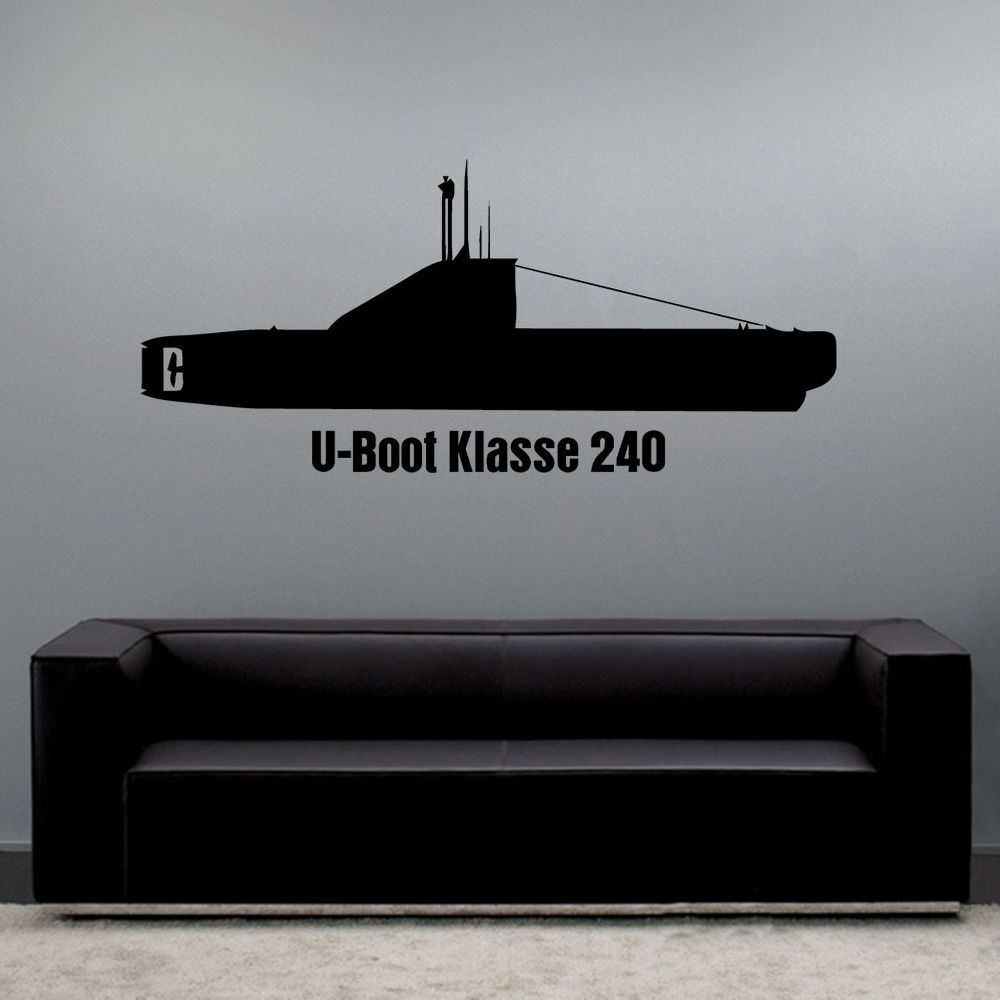 Wandtattoo U-Boot Klasse 240 U2365 Hai U2367 Hecht Nordsee#A6226