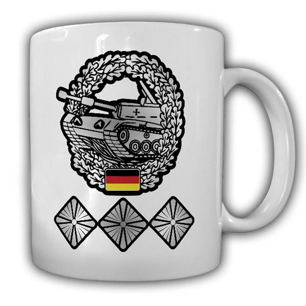 Tasse Bundeswehr Panzer Hptm Panzermann Hauptmann PzBtl Barettabzeichen #25057