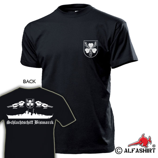 Bismarck Schlachtschiff Marine Wappen Schiff Türme Atlantik - T Shirt #17431