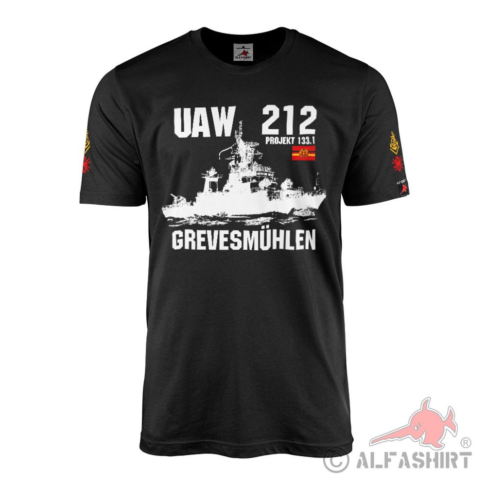 T-Shirt schwarz UAW 212 Nationale Volksarmee Volksmarine Marine Obermaat #42546