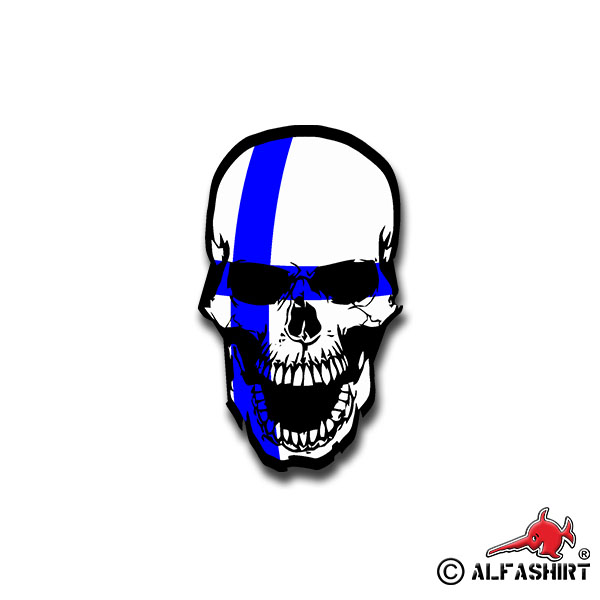 Sticker Finland Skull Bones Skull Helsinki 7x4cm A1495