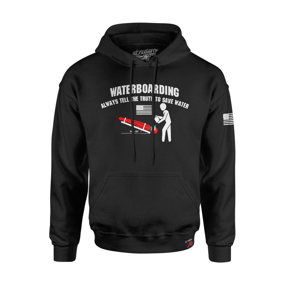 Hoodie Waterboarding USA Team Always tell the truth to save water Wasser # 32609
