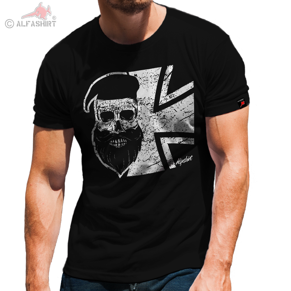 Skull Beret Bundeswehr Bw Alfashirt Beard Shirt T-Shirt # 32203