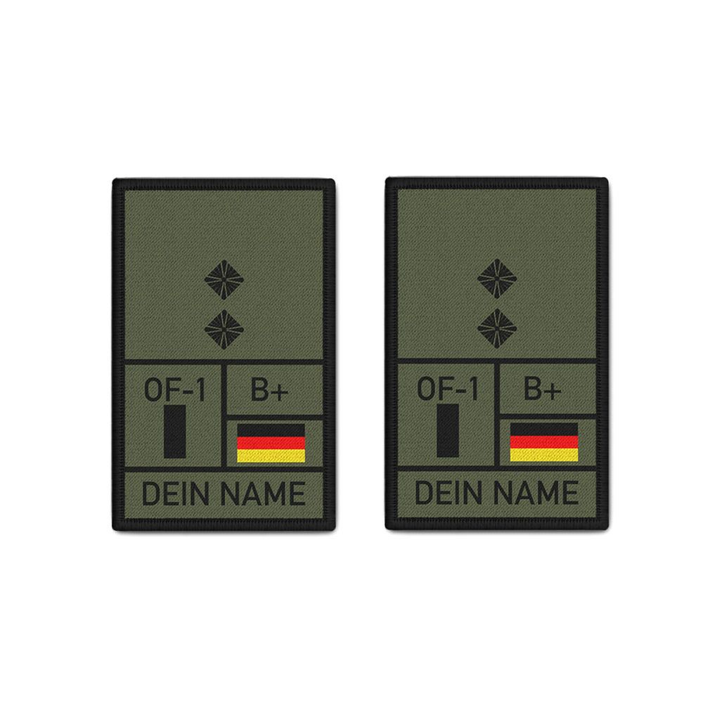 Rank Patch 9,8x6cm Oberleutnant OLt Bundeswehr Dienstgrad Abzeichen #36129