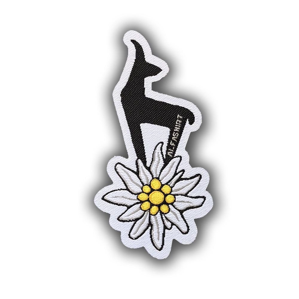 Patch Gewebt 7x3,5cm Edelweiss Gams Horrido Gebirgsjäger Gebirge Alfashirt 48069