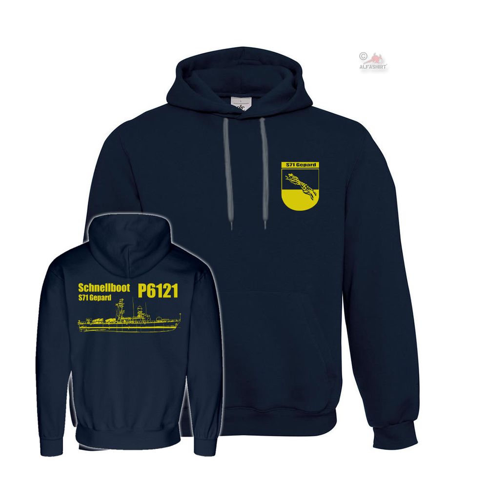 Hoodie Schnellboot P6121 S71 Gepard-Klasse 143A Marine Bundeswehr #36490