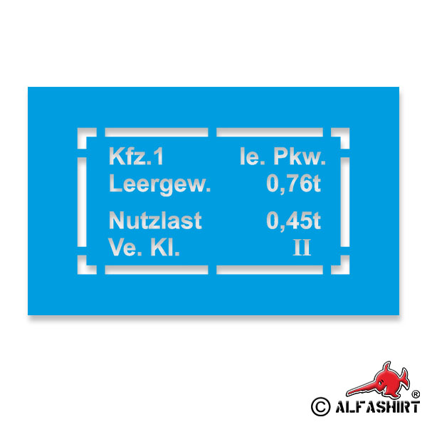 Paint shell type plate for VW Kübelwagen Type 82 30x18cm #A2069