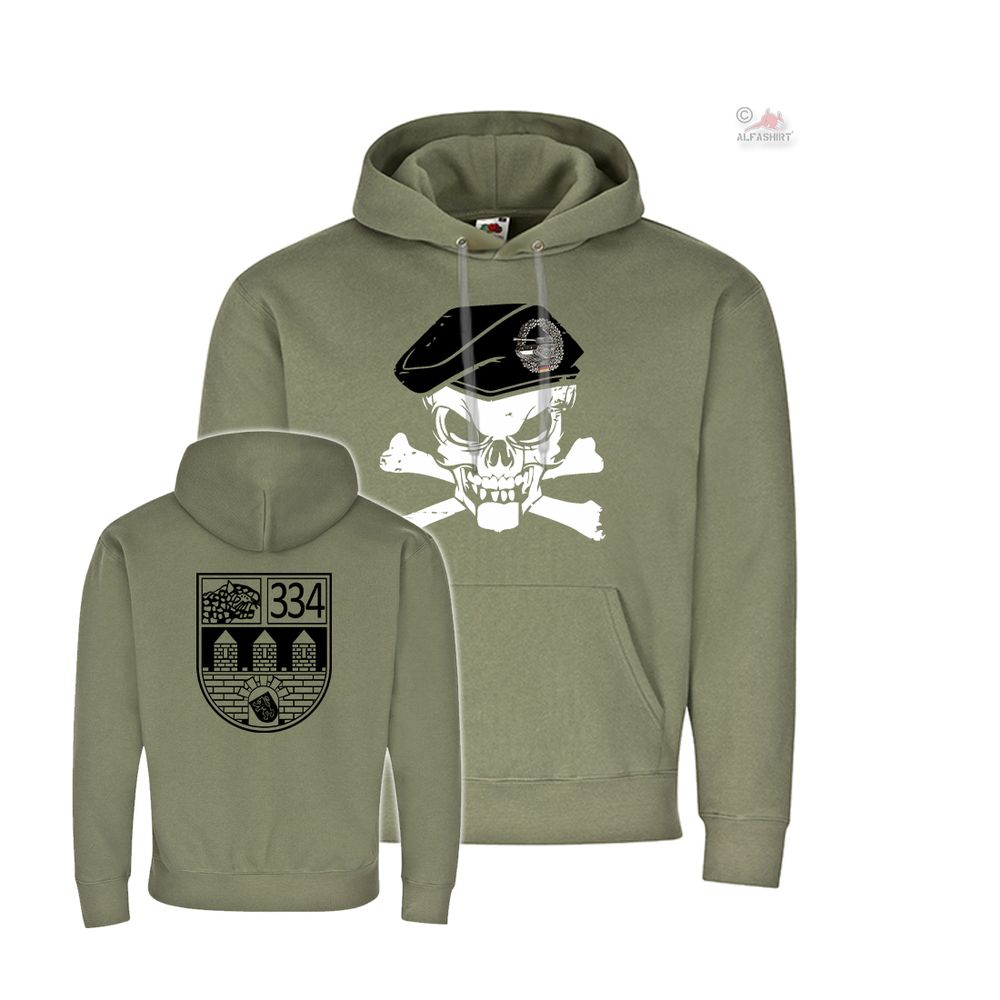 Hoodie Panzertruppe BW Barett Schädel 5 PzLBtl 334 Celle Bundeswehr #38720