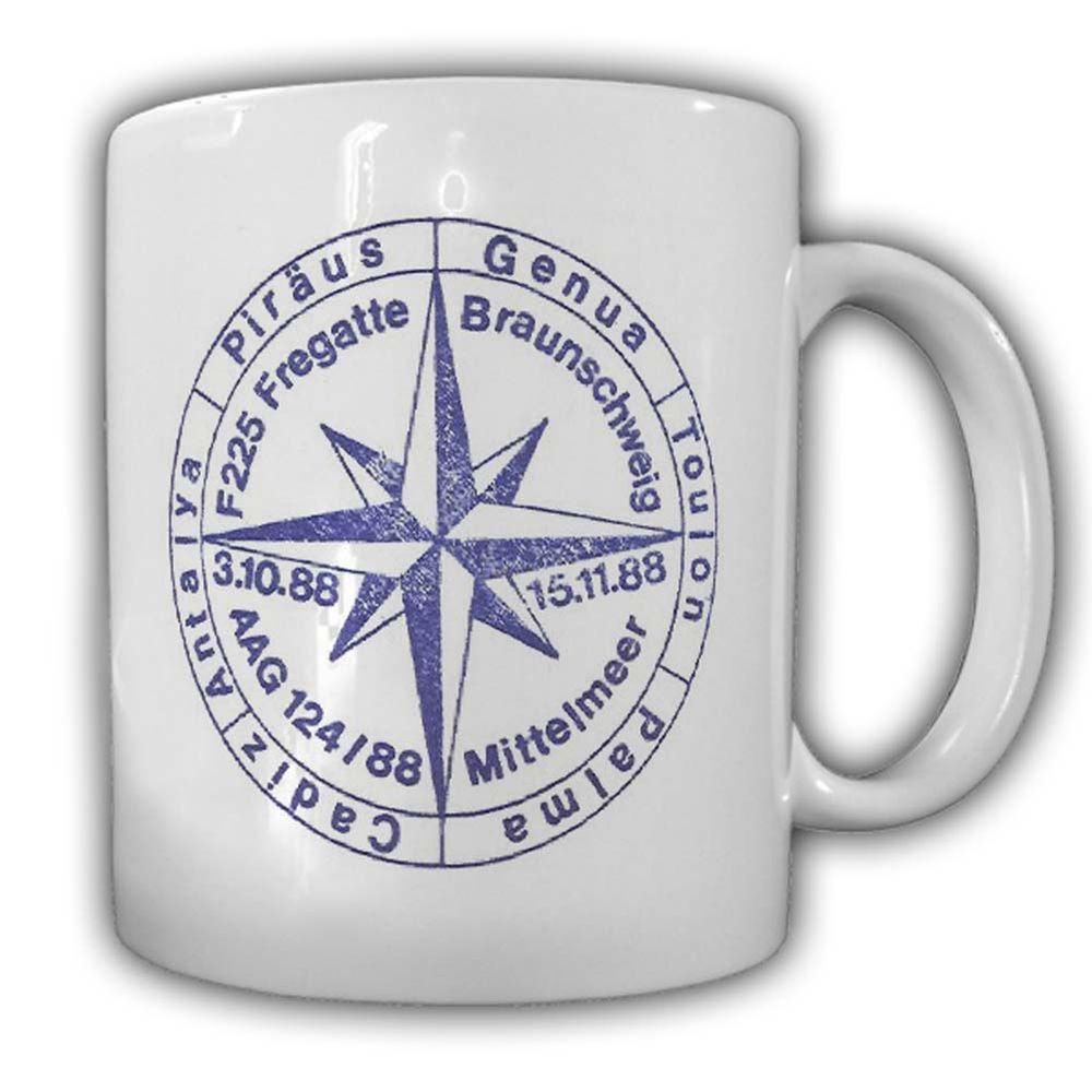 Tasse Fregatte Braunschweig F225 Piräus Genua Antalya Palma  Cadiz Schiff #24007