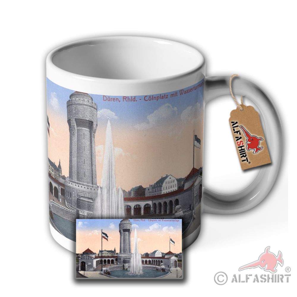 Tasse Cölnplatz Wasserturm Springbrunnen Friedrich Ebert Platz Düren Alt #39827