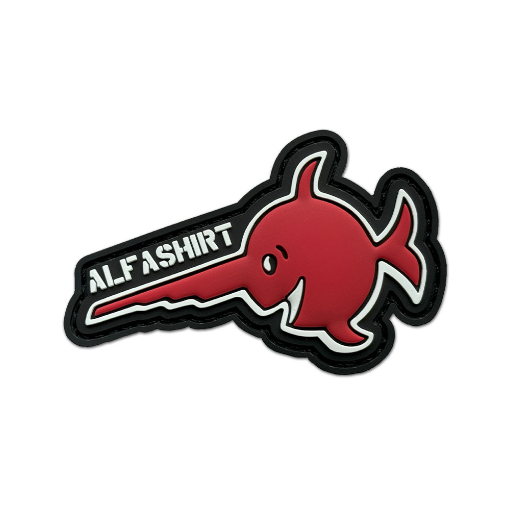 3D Rubber Patch Sägefisch ALFASHIRT Schwertfisch Logo Fisch Militär #22456