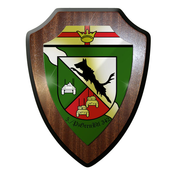 Wappenschild / Wandschild -5PzBtl342 5 Kompanie Panzerbataillon 342 #9649