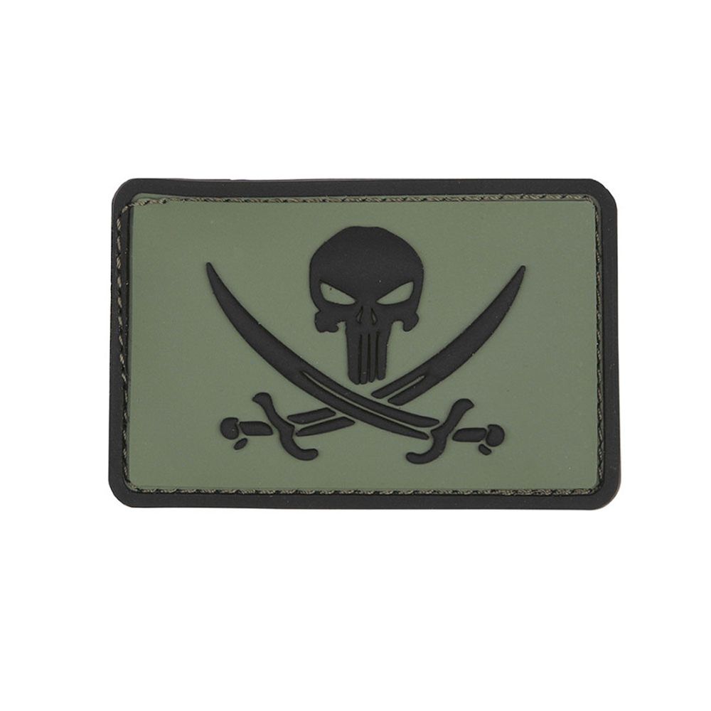 Patch 3D PVC 7,8x5cm Schädel Skull Konochen Bones Pirat Pirate #47983